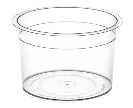 Sealbare Slimline beker / pot / bak met diameter 95 mm. en inhoud 280 ml.